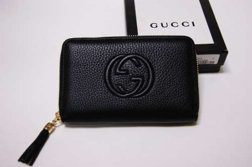 New Authentic Gucci Soho Small Black Leather Zip Around Wallet Clutch Best Deals in USA